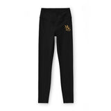 Luxe V-Waist Leggings — Black with Gold MYDS Monogram