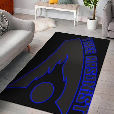 Thee Arsonist Black Blue Logo Rug