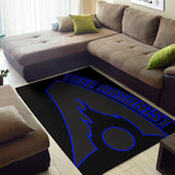 Thee Arsonist Black Blue Logo Rug