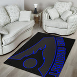 Thee Arsonist Black Blue Logo Rug