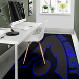 Thee Arsonist Black Blue Logo Rug