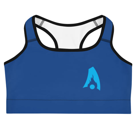 Thee Arsonist Logo (blue) Sports bra