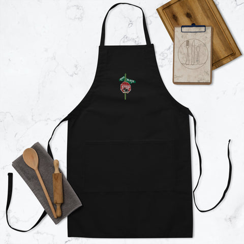 DJ Blvd Black Embroidered Apron