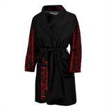 Men's Black and Red Bandana Bathrobe