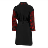 Men's Black and Red Bandana Bathrobe