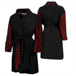 Men's Black and Red Bandana Bathrobe