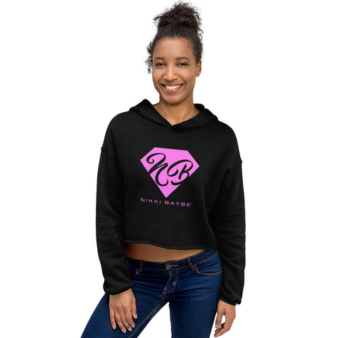 Nikki Baybe Pink Logo Crop Hoodie